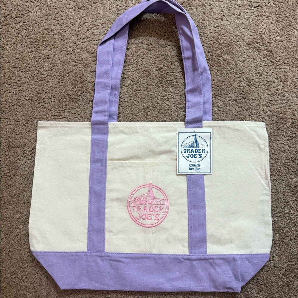 Limited Edition TJ’s LARGE lavender canvas tote